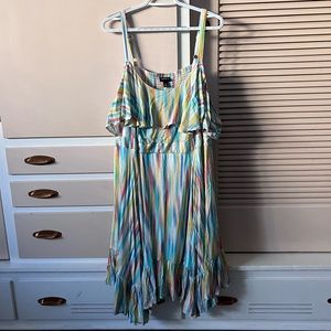 NWT Torrid Rainbow brushstroke dress cold shoulder stripes plus size 2 2X